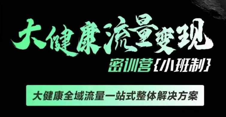 千万级大健康变现课线下课，大健康全域流量一站式整体解决方案好创网-专注优质VIP网课 网络创业落地实操课程资源分享 – 每天更新_高质量项目输出好创网
