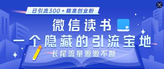 微信读书，一个隐藏的引流宝地，不为人知的小众打法，日引流300+精准创业粉，长尾流量源源不断好创网-专注优质VIP网课 网络创业落地实操课程资源分享 – 每天更新_高质量项目输出好创网
