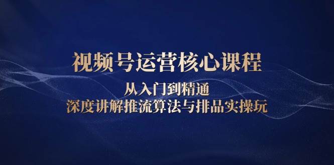 （13863期）视频号运营核心课程，从入门到精通，深度讲解推流算法与排品实操玩好创网-专注优质VIP网课 网络创业落地实操课程资源分享 – 每天更新_高质量项目输出好创网