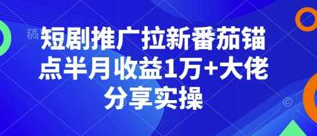 短剧推广拉新番茄锚点半月收益1万+大佬分享实操好创网-专注优质VIP网课 网络创业落地实操课程资源分享 – 每天更新_高质量项目输出好创网