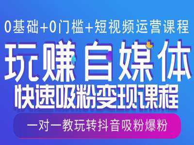 0基础+0门槛+短视频运营课程，玩赚自媒体快速吸粉变现课程，一对一教玩转抖音吸粉爆粉好创网-专注优质VIP网课 网络创业落地实操课程资源分享 – 每天更新_高质量项目输出好创网