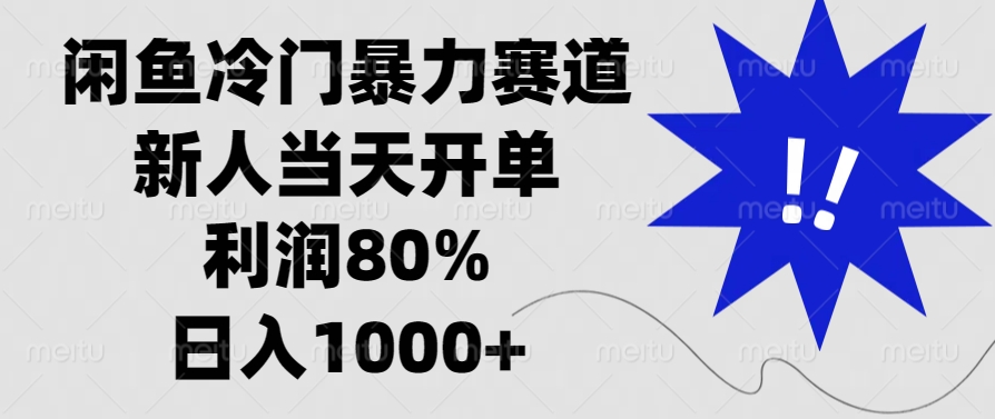 闲鱼冷门暴力赛道，新人当天开单，利润80%，日入1000+好创网-专注优质VIP网课 网络创业落地实操课程资源分享 – 每天更新_高质量项目输出好创网