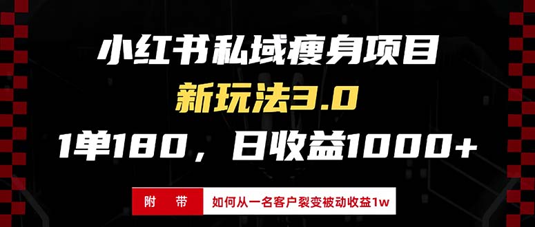 小红书瘦身项目3.0模式，新手小白日赚收益1000+(附从一名客户裂变收益…好创网-专注优质VIP网课 网络创业落地实操课程资源分享 – 每天更新_高质量项目输出好创网