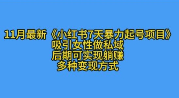 K总部落11月最新小红书7天暴力起号项目，吸引女性做私域【揭秘】好创网-专注优质VIP网课 网络创业落地实操课程资源分享 – 每天更新_高质量项目输出好创网