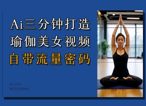 Ai3分钟打造瑜伽美女视频，自带流量密码好创网-专注优质VIP网课 网络创业落地实操课程资源分享 – 每天更新_高质量项目输出好创网