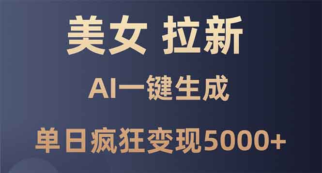 美女暴力拉新，通过AI一键生成，单日疯狂变现5000+，纯小白一学就会！好创网-专注优质VIP网课 网络创业落地实操课程资源分享 – 每天更新_高质量项目输出好创网