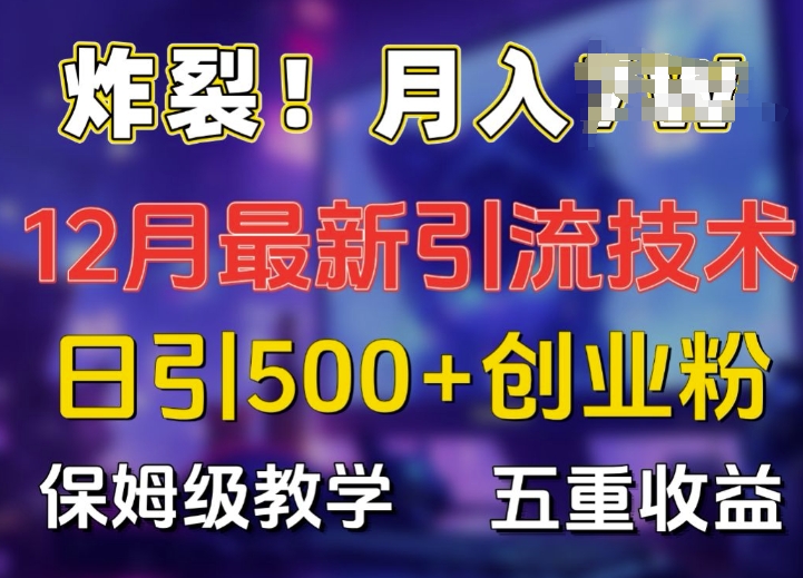 炸裂!揭秘12月最新日引流500+精准创业粉，多重收益保姆级教学好创网-专注优质VIP网课 网络创业落地实操课程资源分享 – 每天更新_高质量项目输出好创网