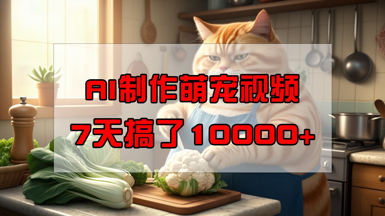 靠AI制作萌宠视频，7天搞了1万+，操作简单门槛低，有手机就行好创网-专注优质VIP网课 网络创业落地实操课程资源分享 – 每天更新_高质量项目输出好创网